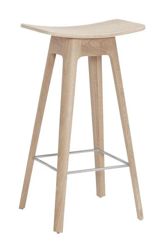 HC1 barstol, Hvidpigment eg, finersæde, SH: 67cm