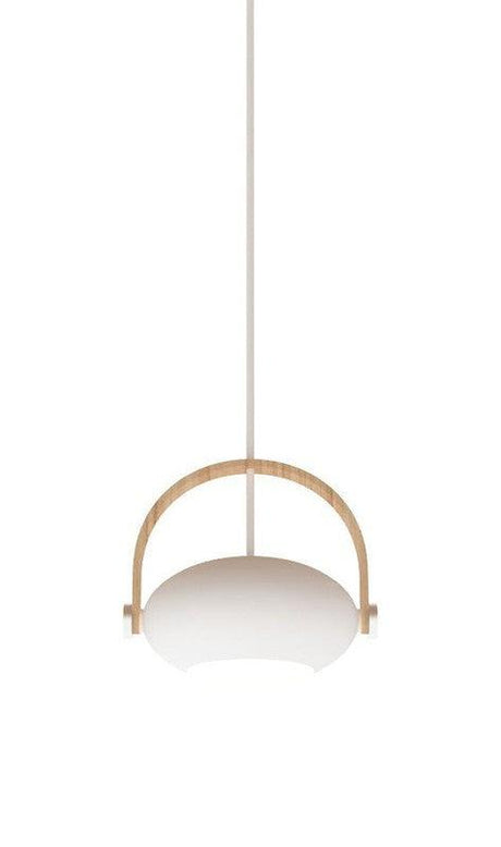 Halo Design D.C pendel Ø18, Hvid m/egetræ 250cm cable - Unoliving.com