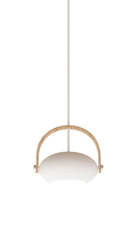 Halo Design D.C pendel Ø18, Hvid m/egetræ 250cm cable - Unoliving.com