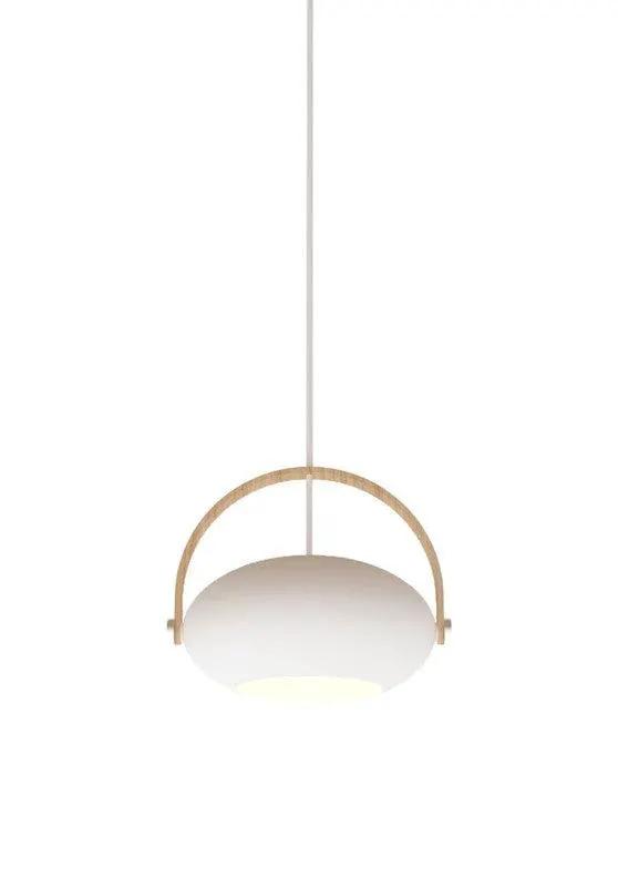 Halo Design D.C pendel Ø26, Hvid m/ egetræ 250cm cable - Unoliving.com