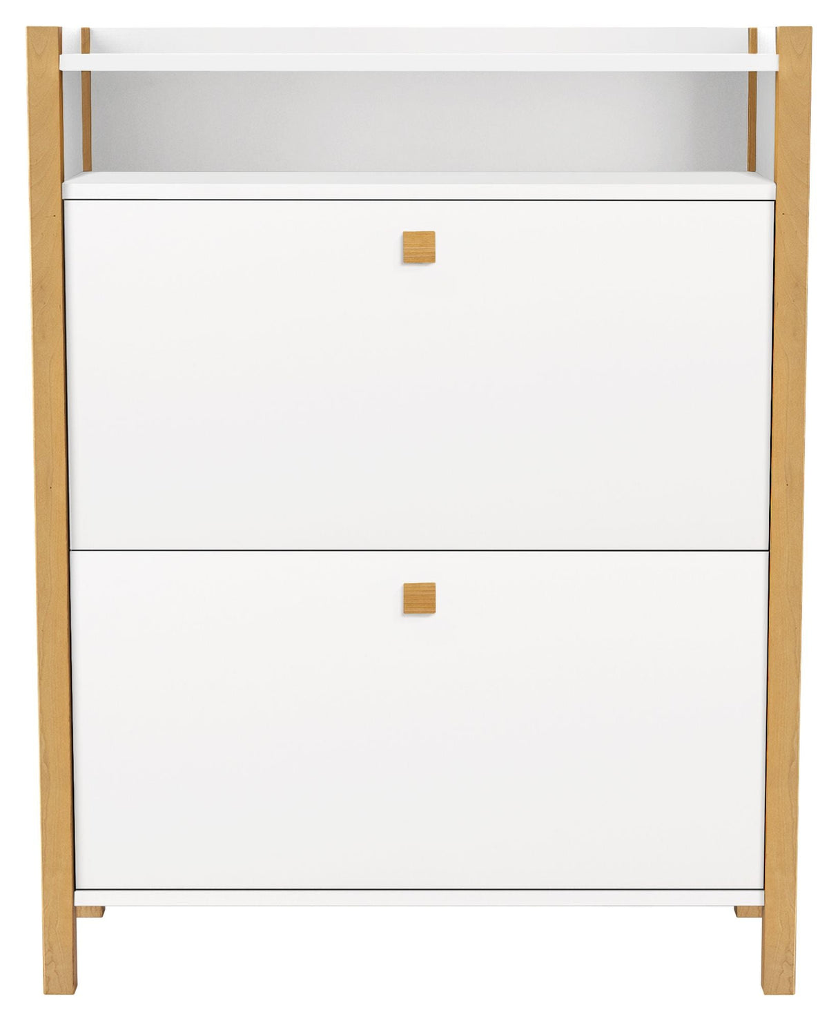 Hannover Skoskab m. 2 låger, Hvid/Eg