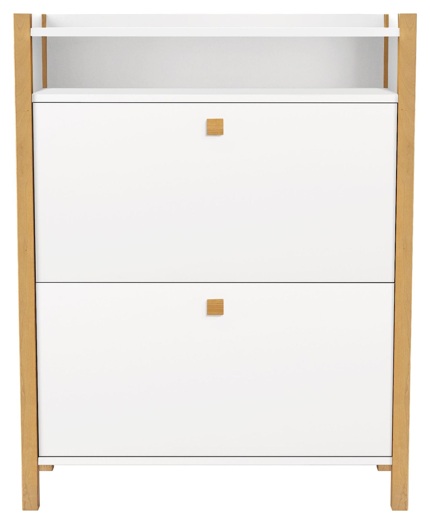 Hannover Skoskab m. 2 låger, Hvid/Eg