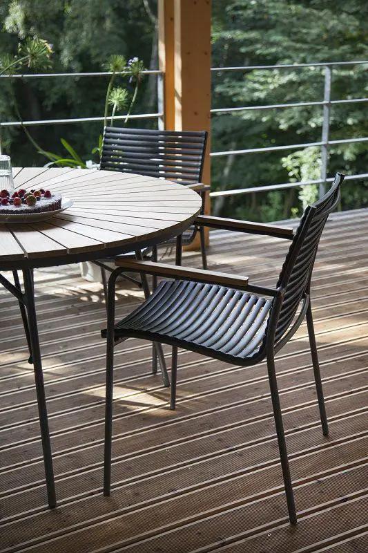 Hard & Ellen Havebord Antracit/Teak, Ø150