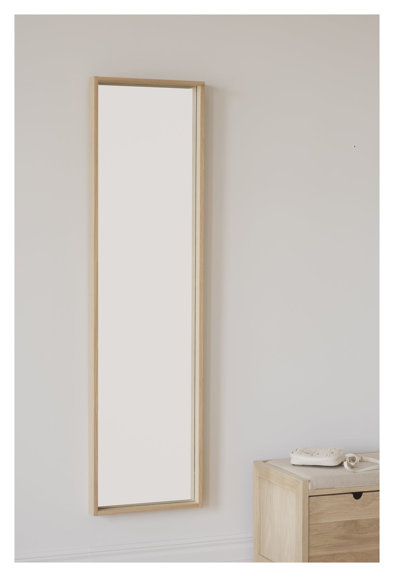Hillmond, spejl 40x150 - lys eg - Unoliving.com