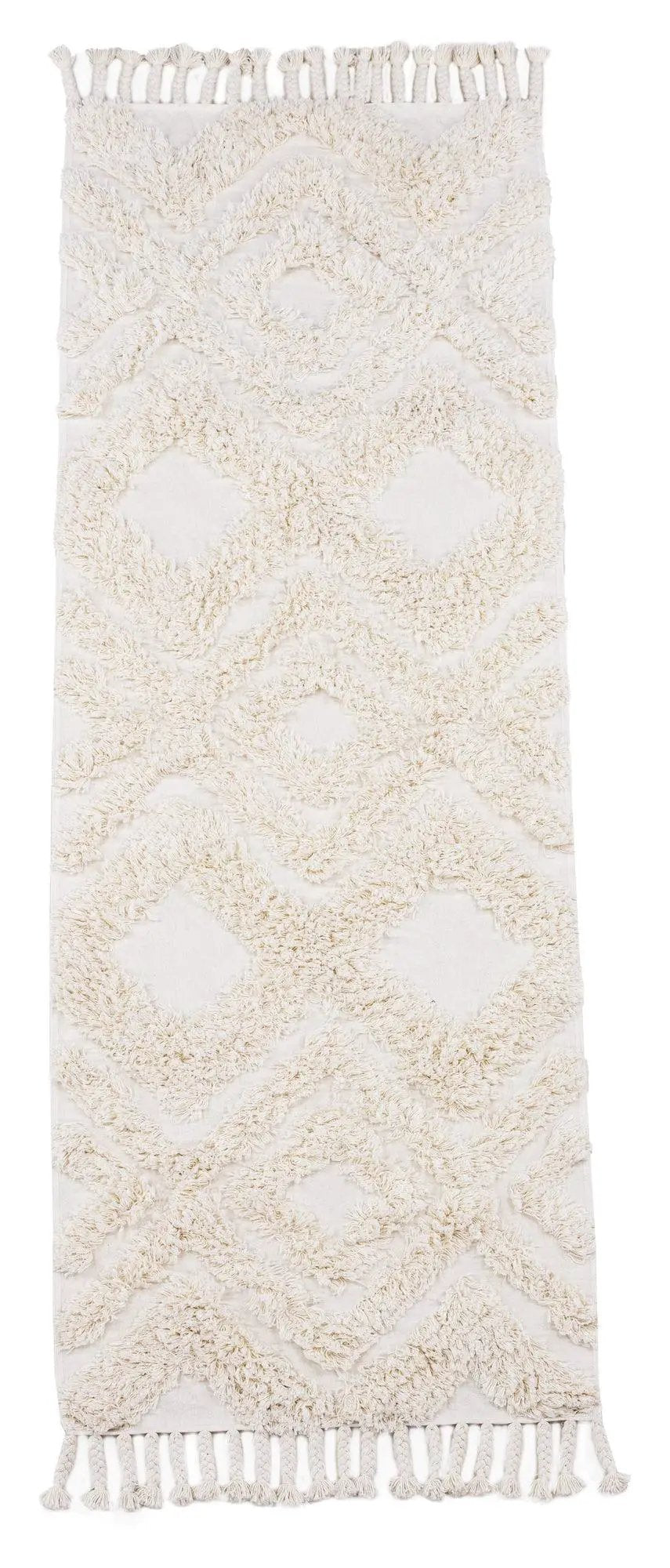 Hilma Bomuld Løber, 200x70 - Hvid - Unoliving.com