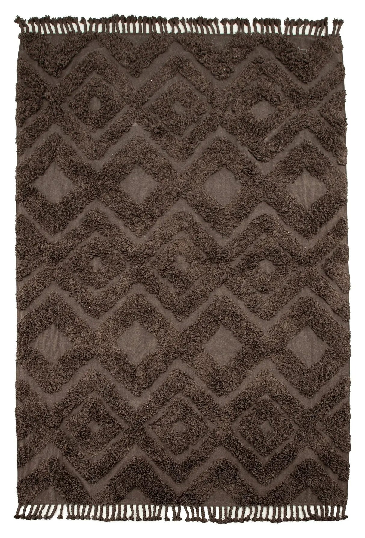 Hilma Bomuld Tæppe, 350x250 - Brun - Unoliving.com
