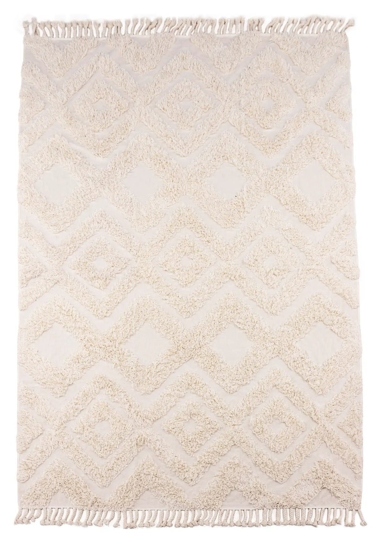 Hilma Bomuld Tæppe, 350x250 - Hvid - Unoliving.com