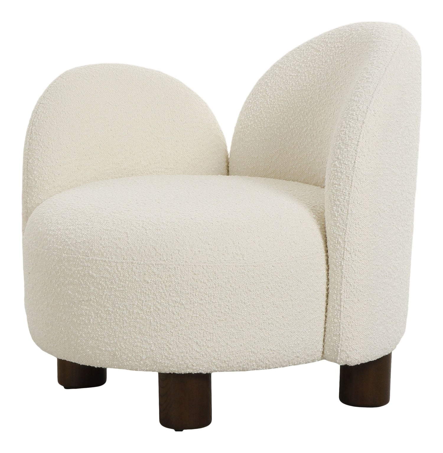 Honolulu Loungestol, Bouclé, Højrevendt, Rund, Hvid - Unoliving.com