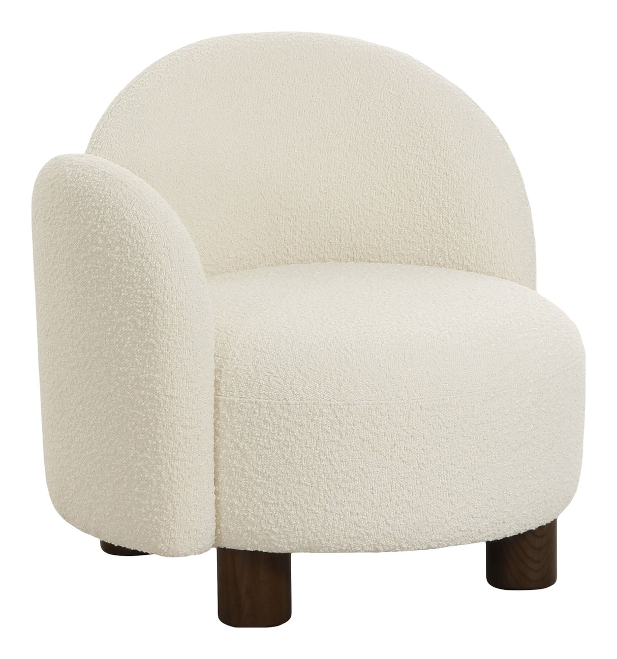 Honolulu Loungestol, Bouclé, Højrevendt, Rund, Hvid - Unoliving.com