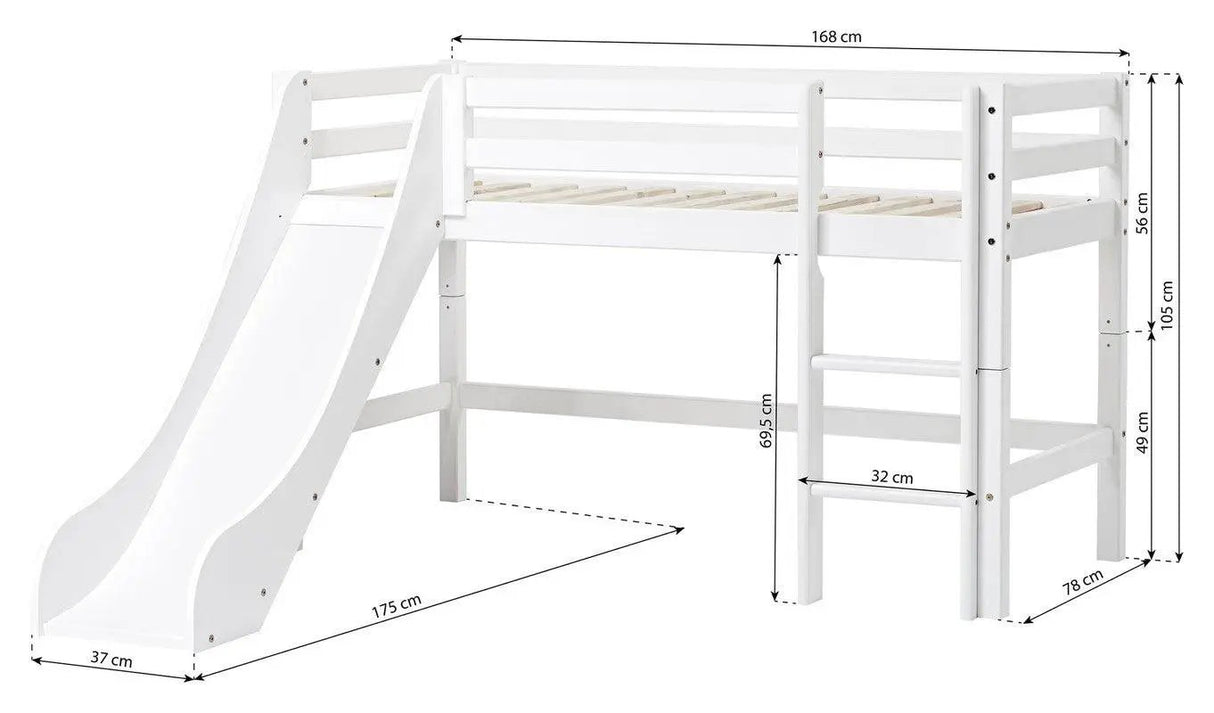Hoppekids ECO Dream Halvhøj seng 70x160 - Hvid - Unoliving.com