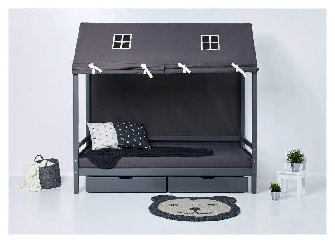Hoppekids ECO Dream Husseng m. stoftag 90x200 - Grå - Unoliving.com