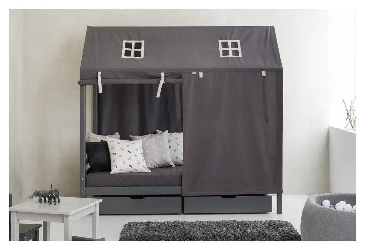 Hoppekids ECO Dream Husseng m. stoftag 90x200 - Grå - Unoliving.com