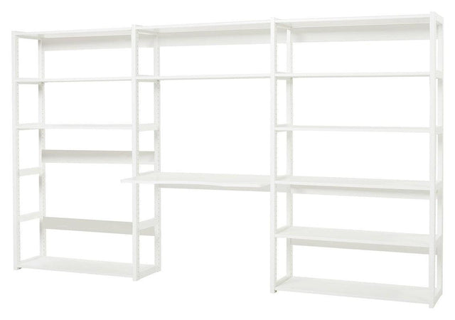Hoppekids Storey Reol - 3 sektioner m/12 hylder og skriveplade 100 cm - Unoliving.com