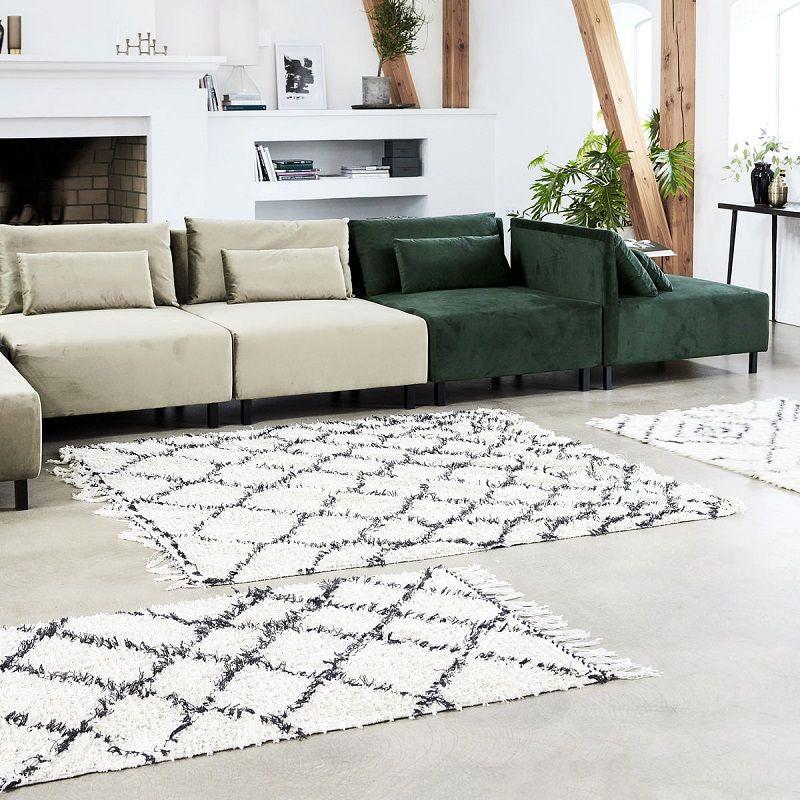 House Doctor Kuba Tæppe 200x140 Hvid/sort - Unoliving.com