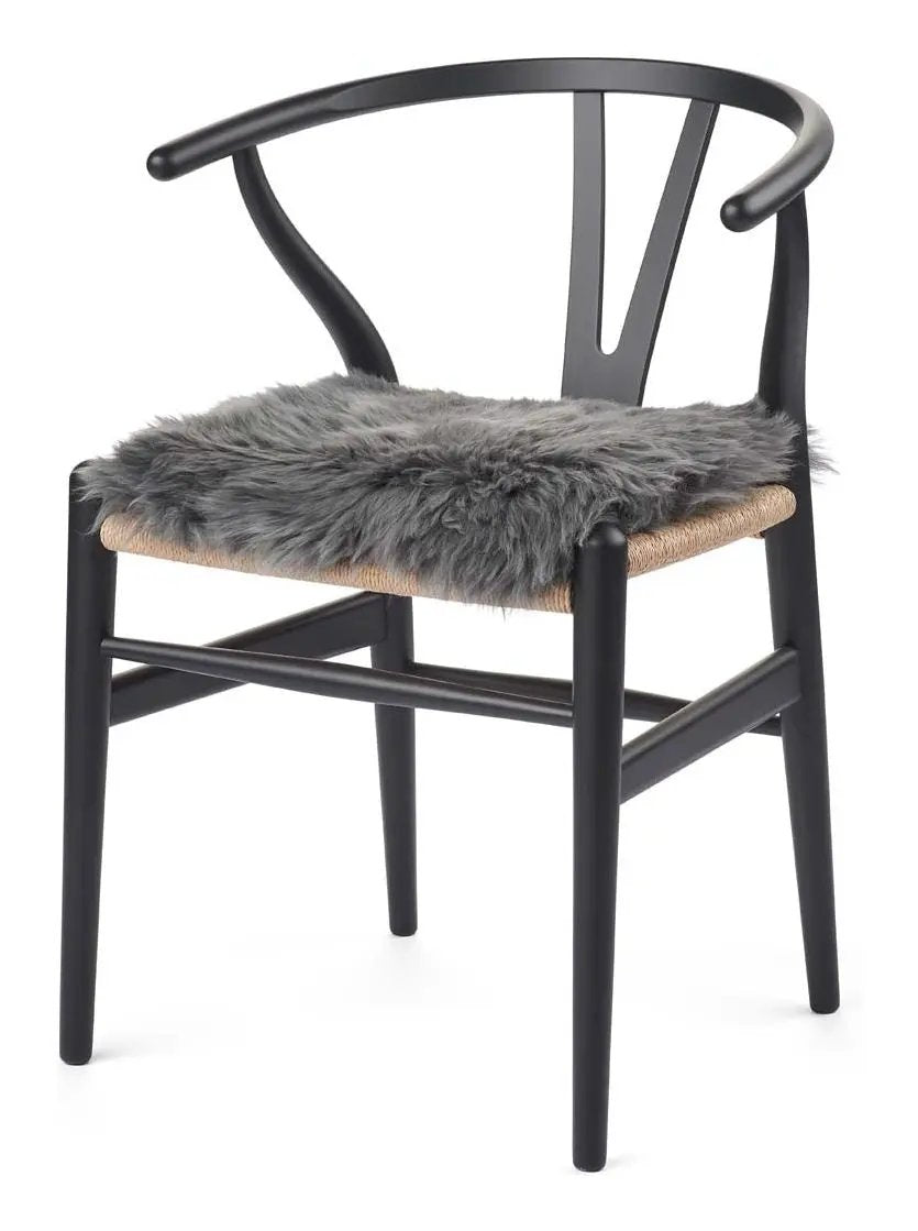 Hynde af Premium NZ langhåret lammeskind - Steel, 37x37