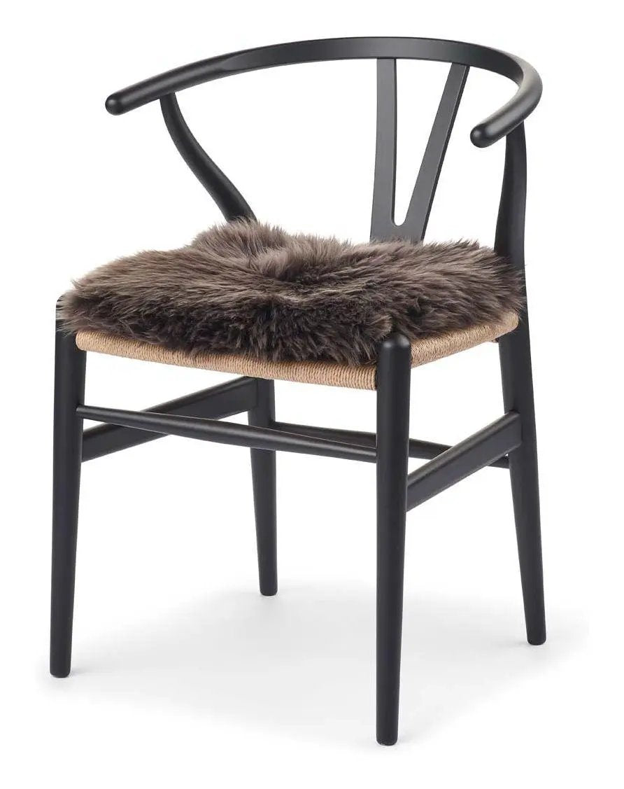 Hynde af Premium NZ langhåret lammeskind - Walnut, 37x37