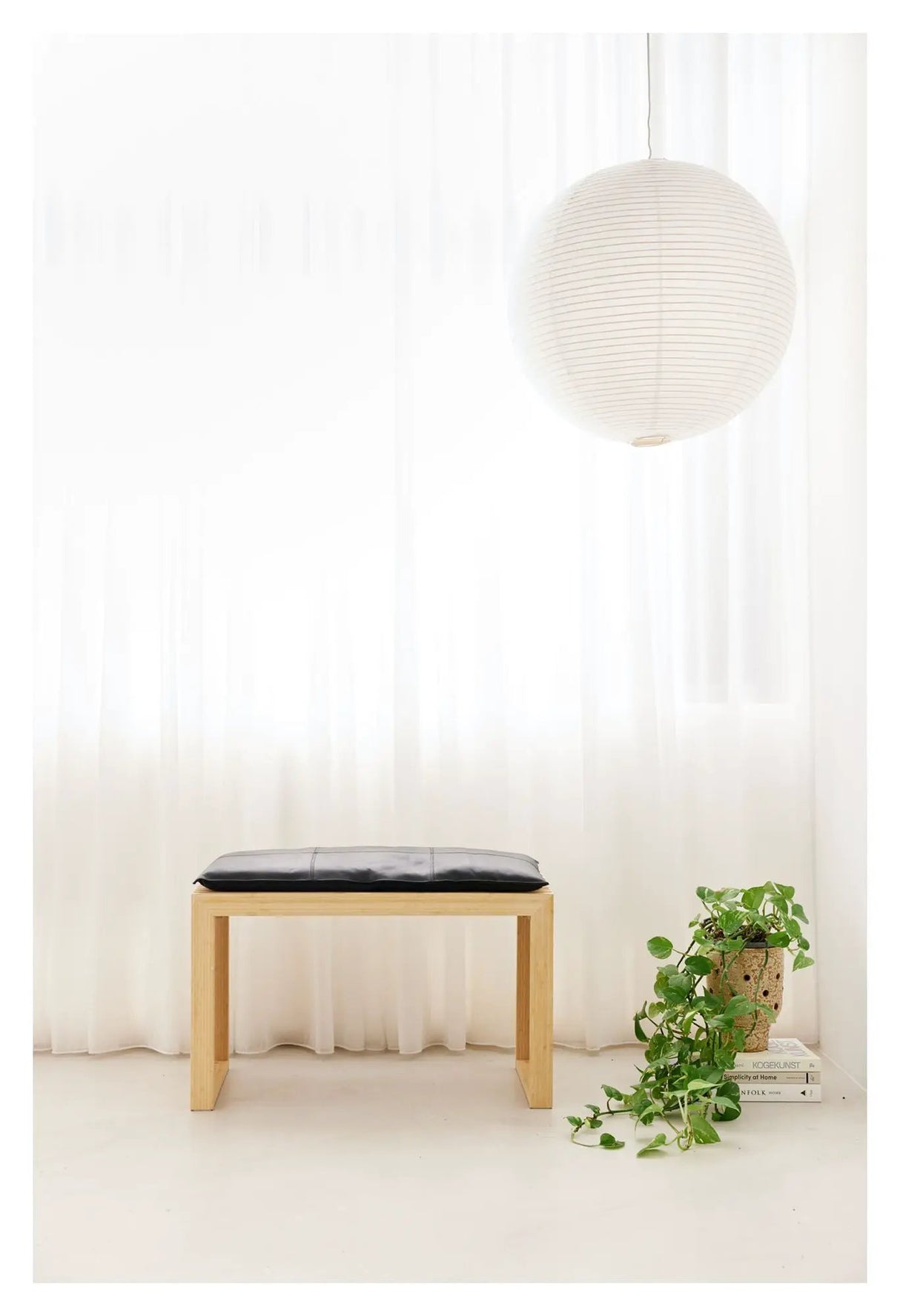 Hynde til Rib bænk B: 73cm, Sort læder - Unoliving.com