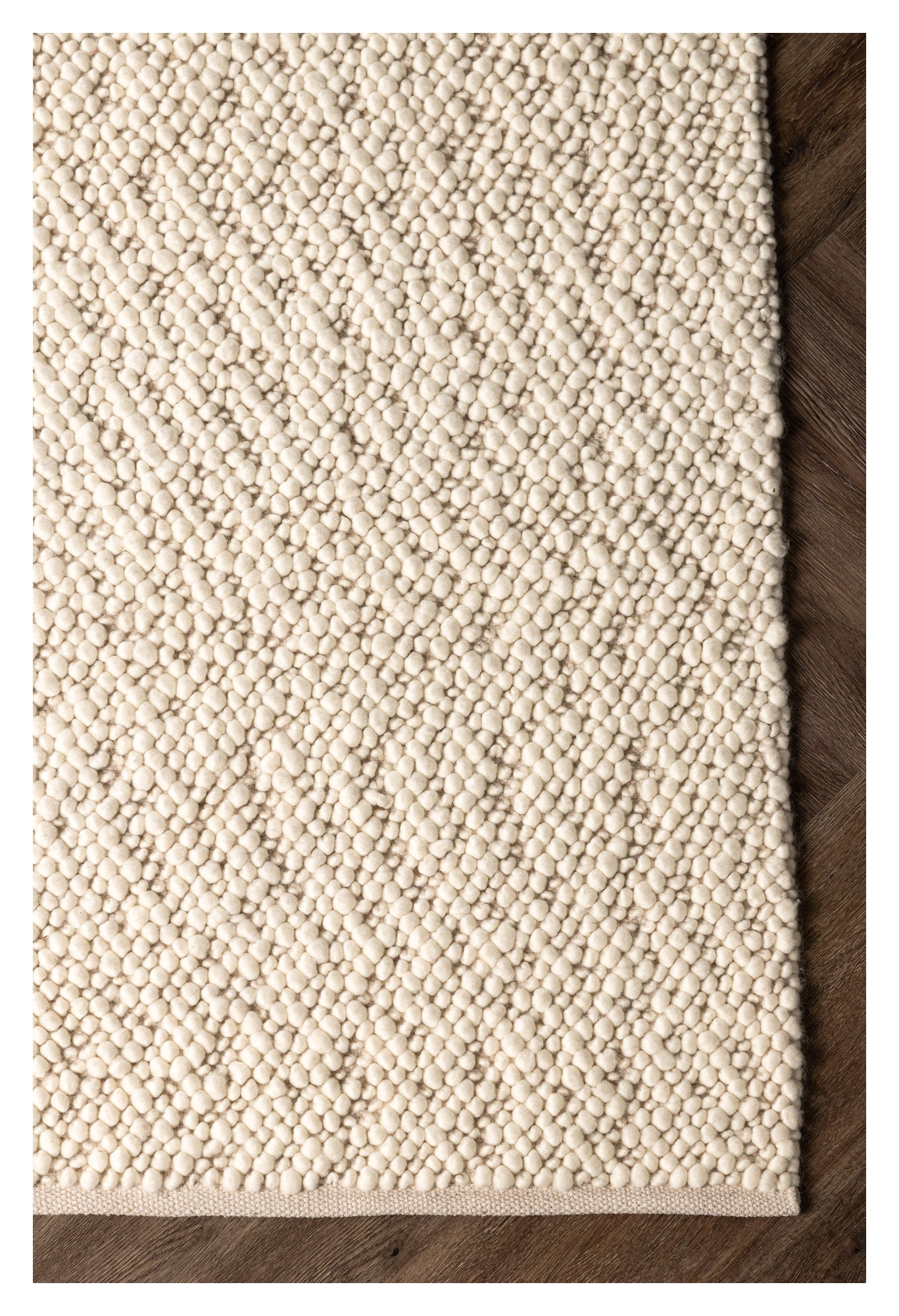 Jajru Uld Tæppe, 300x200 - Hvid - Unoliving.com