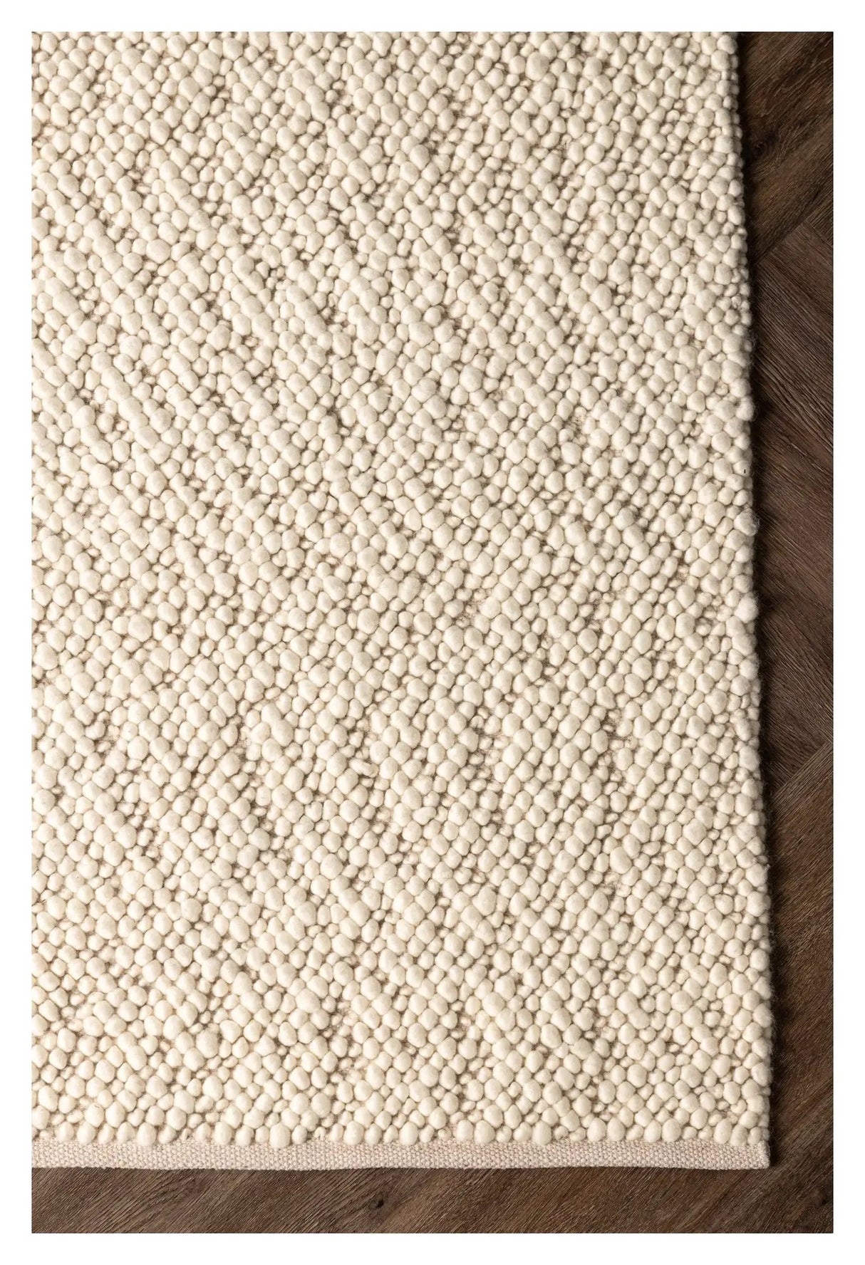 Jajru Uld Tæppe, 350x250 - Hvid - Unoliving.com