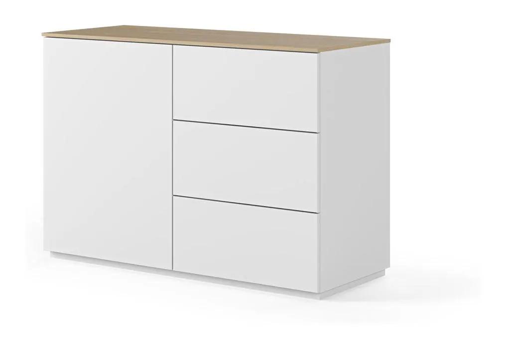 Join Skænk, Mat hvid/Eg Top, 120x50x84 - Unoliving.com