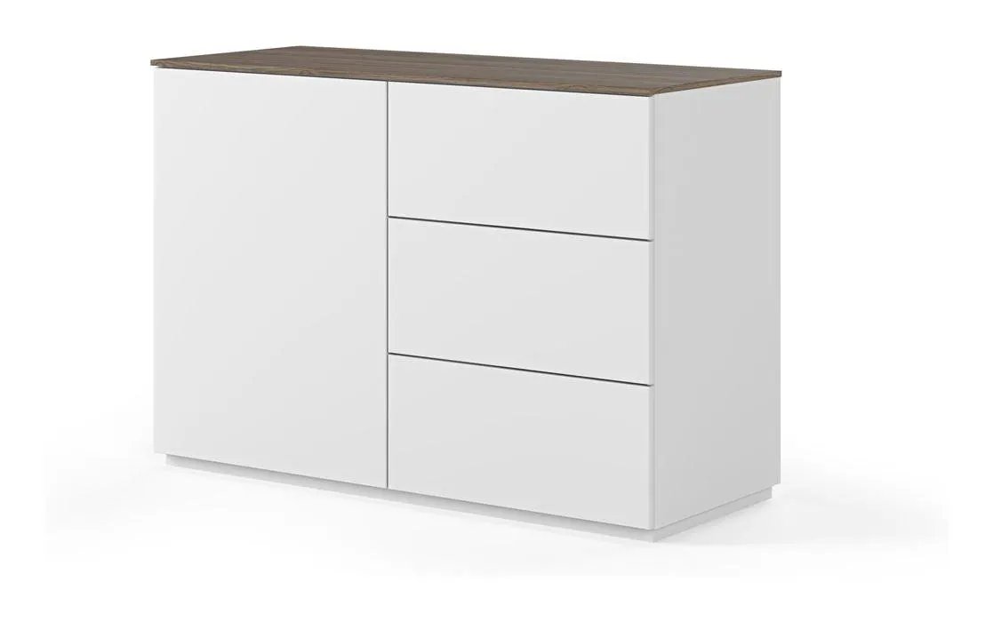 Join Skænk, Mat hvid/Valnød Top, 120x50x84 - Unoliving.com