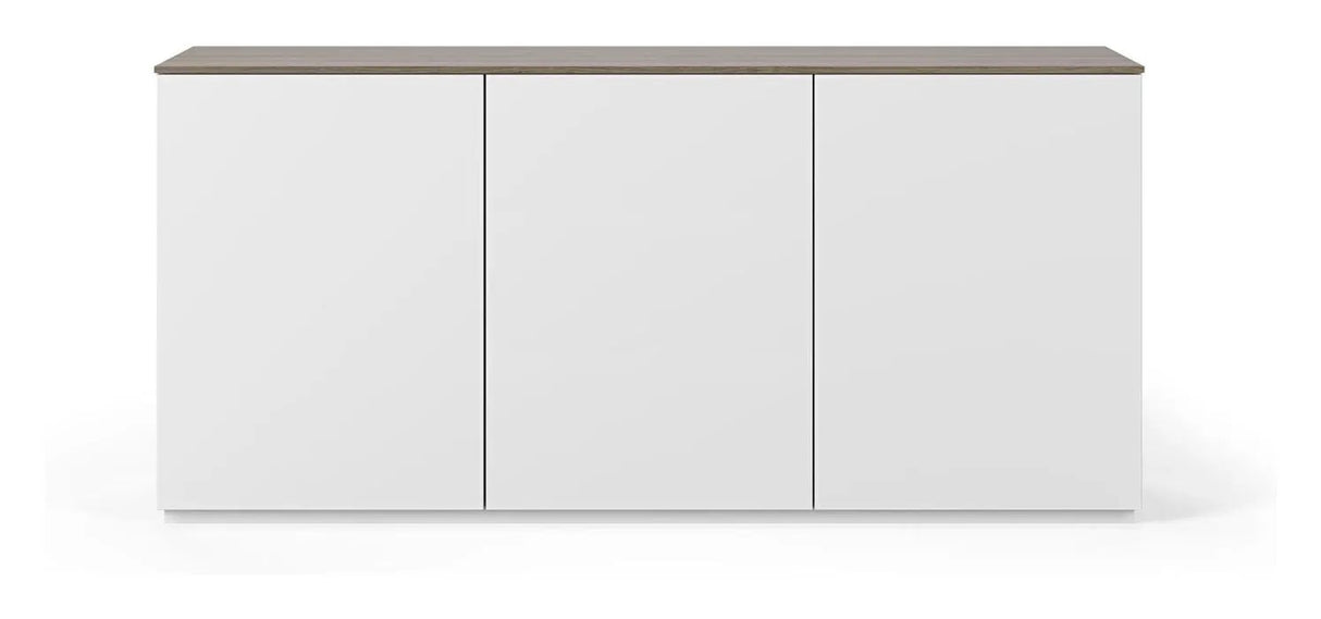 Join Skænk m. 3 låger, Mat hvid/Valnød Top, 180x50x84 - Unoliving.com