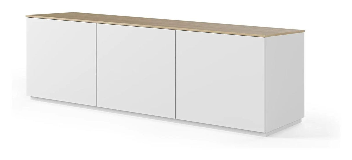 Join TV-Bord m. 3 låger, Mat hvid/Eg Top, 180x50x57 - Unoliving.com