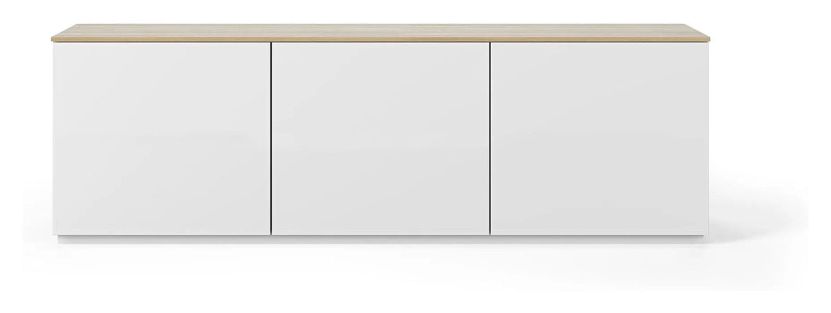 Join TV-Bord m. 3 låger, Mat hvid/Eg Top, 180x50x57 - Unoliving.com