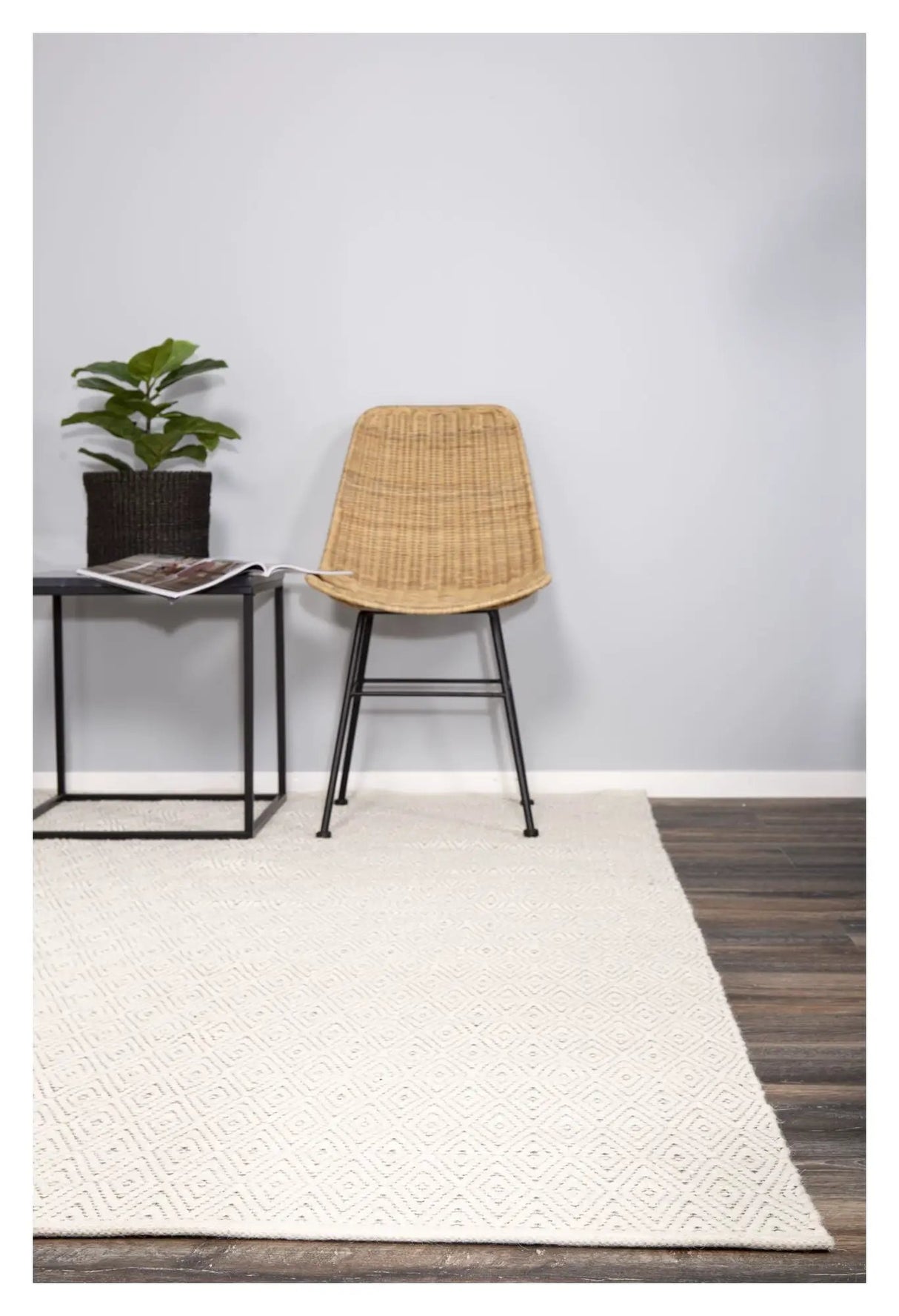 Julana uldmix tæppe, 170x240, Beige - Unoliving.com