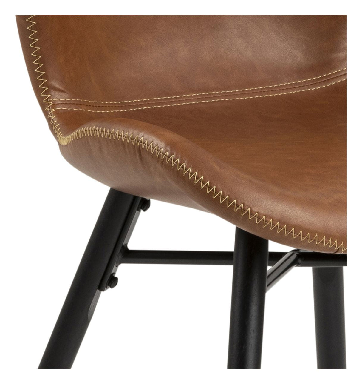 Kali Spisebordsstol, Kunstlæder retro brandy/Sort