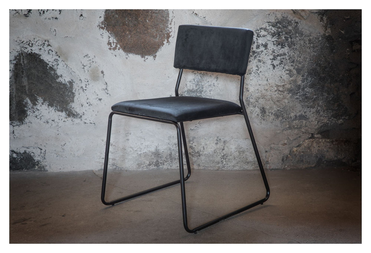 Kenth Spisebordsstol, Sort Velour/Jern - Unoliving.com
