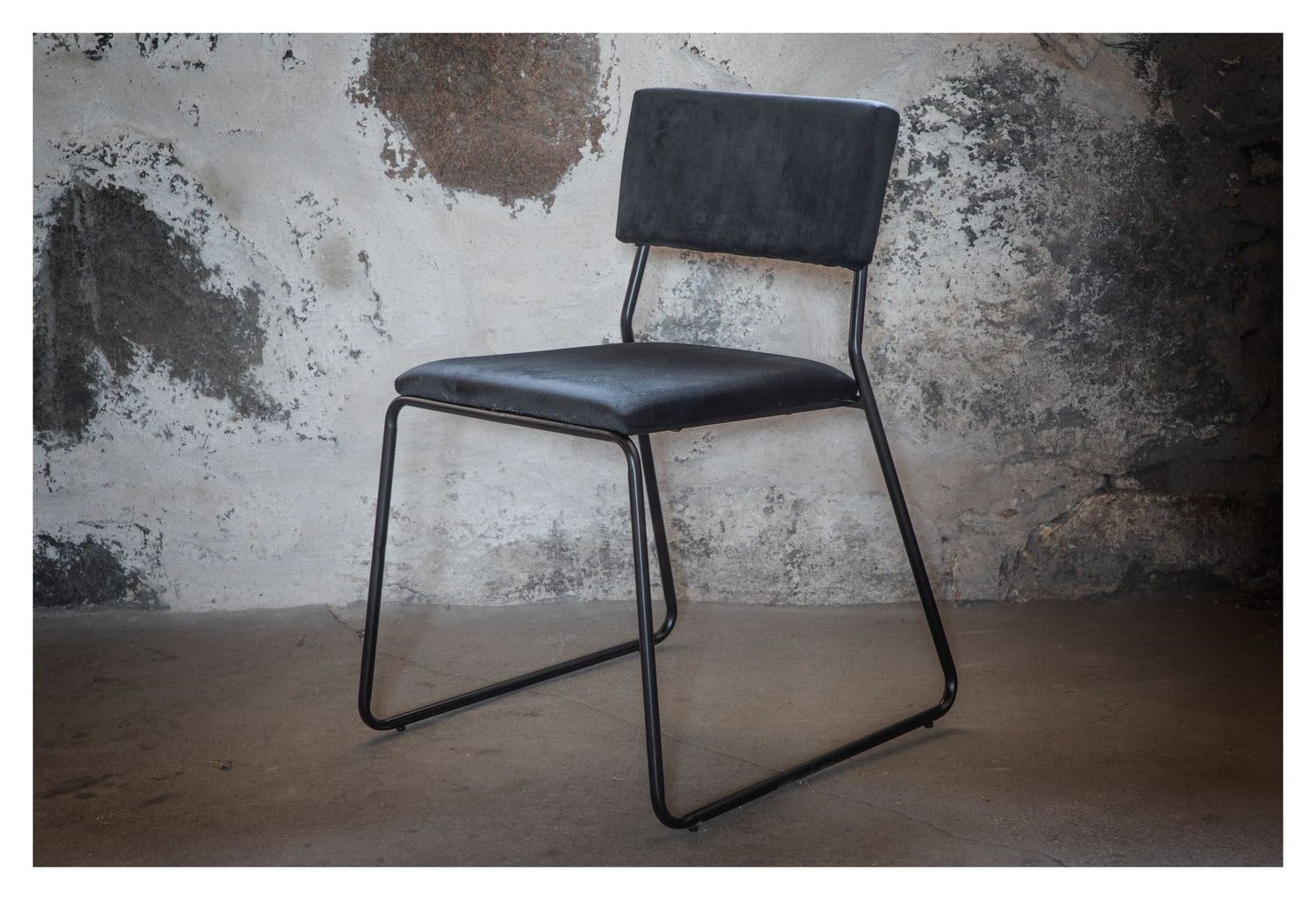 Kenth Spisebordsstol, Sort Velour/Jern - Unoliving.com