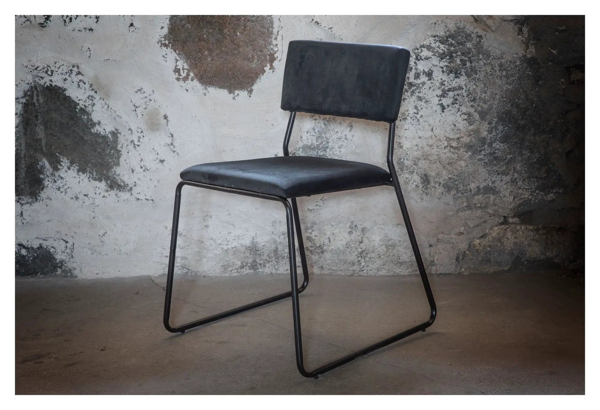 Kenth Spisebordsstol, Sort Velour/Jern - Unoliving.com