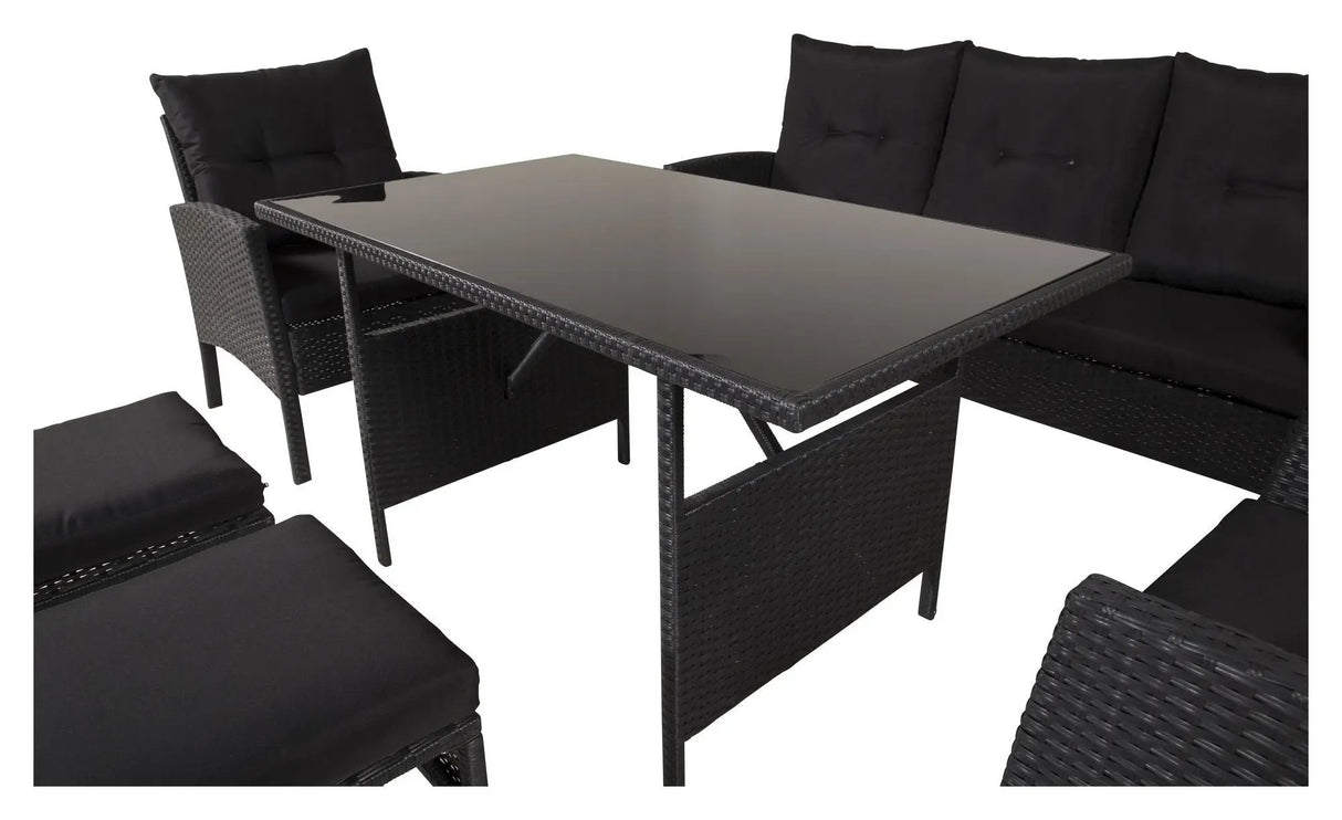 Knock Loungesæt, Sort flet m. sorte hynder - Unoliving.com