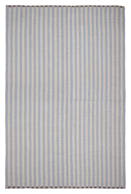 Lamel Bomuld Tæppe 140x200, Blå/grå - Unoliving.com