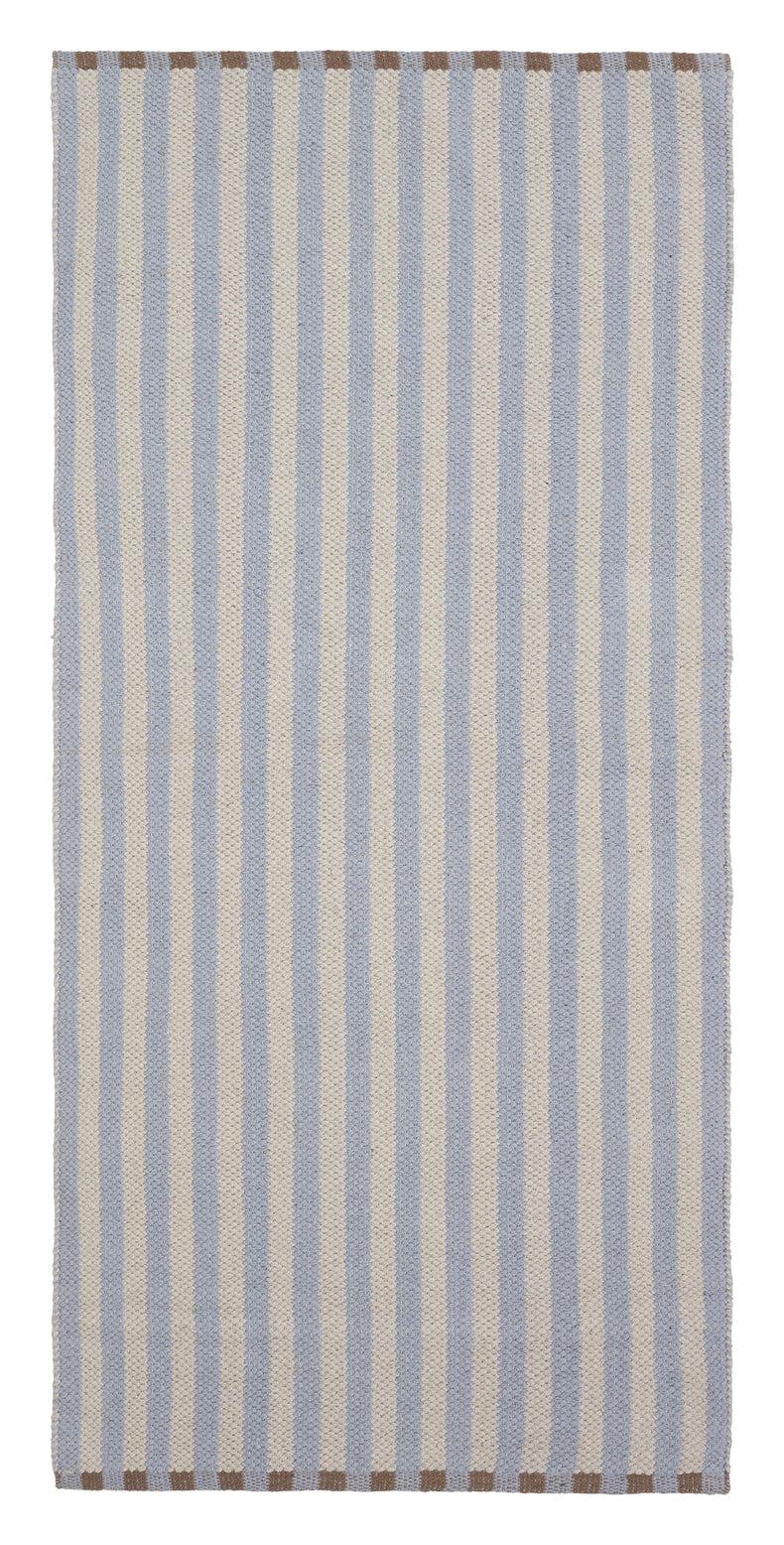 Lamel Bomuld Tæppe 70x140, Blå/grå - Unoliving.com