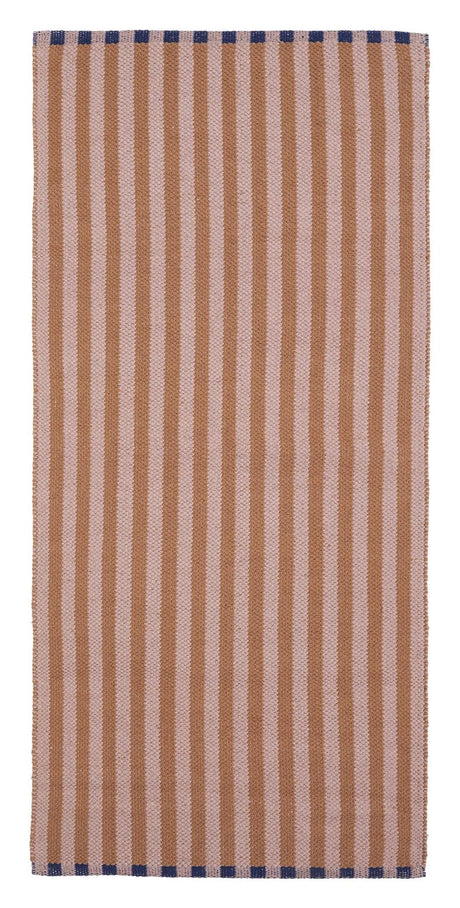 Lamel Bomuld Tæppe 70x140, Brun/Pink - Unoliving.com