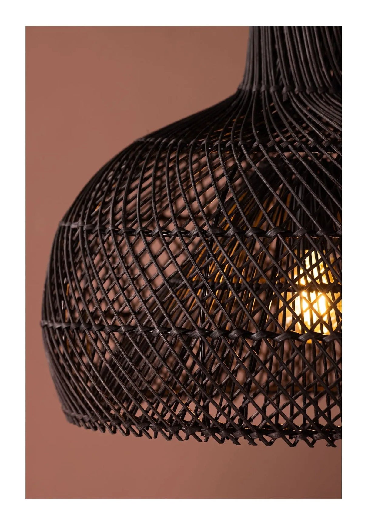 Laroche Pendel, Rattan, Sort - Unoliving.com