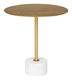 Lecco Sidebord, Messing og Marmor, Ø51x52 - Unoliving.com