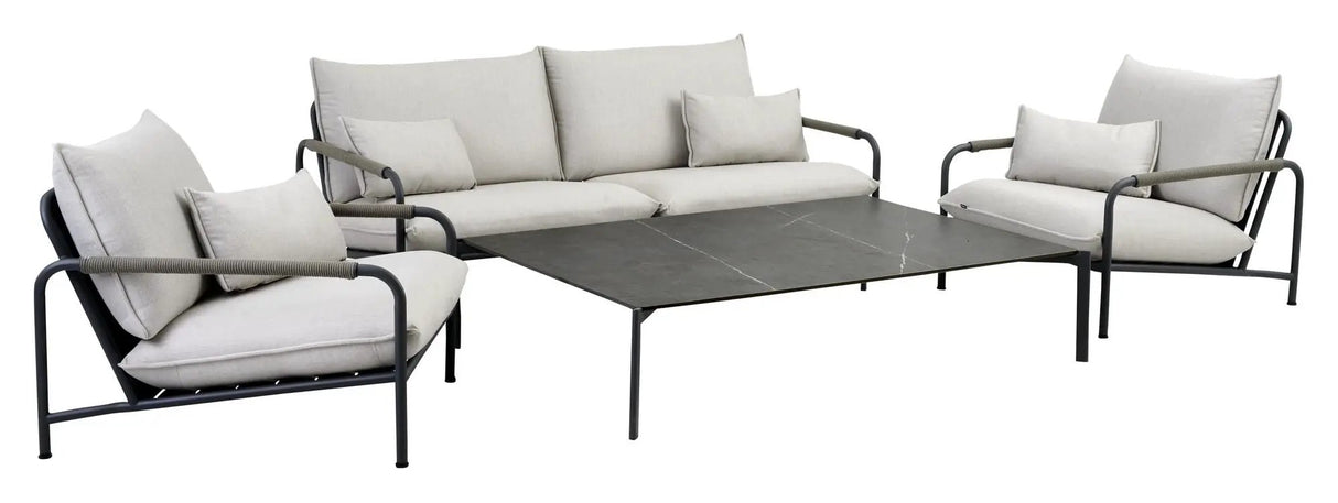 Lerberget 2,5-pers. Loungesofa m. hynder, Grå - Unoliving.com