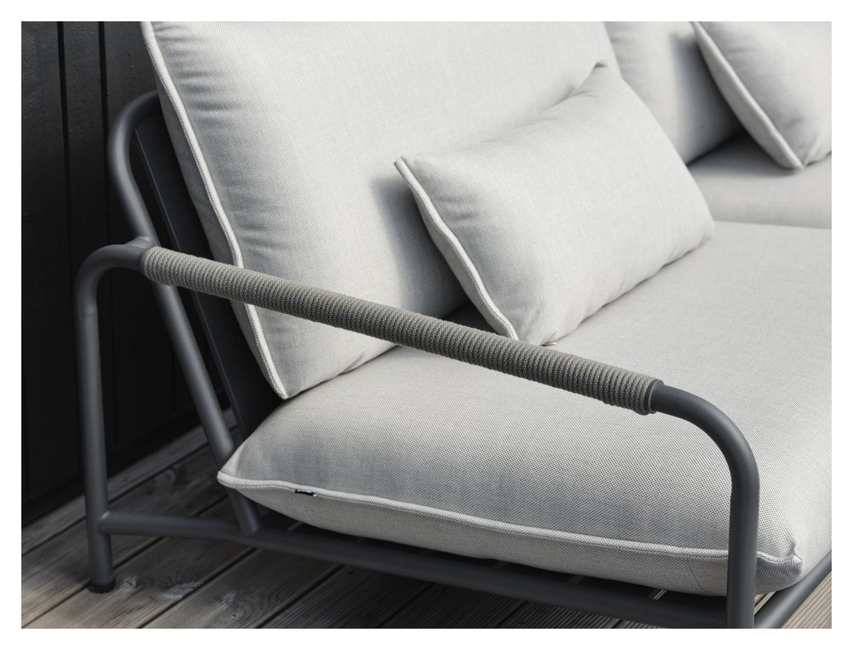 Lerberget 2,5-pers. Loungesofa m. hynder, Grå - Unoliving.com