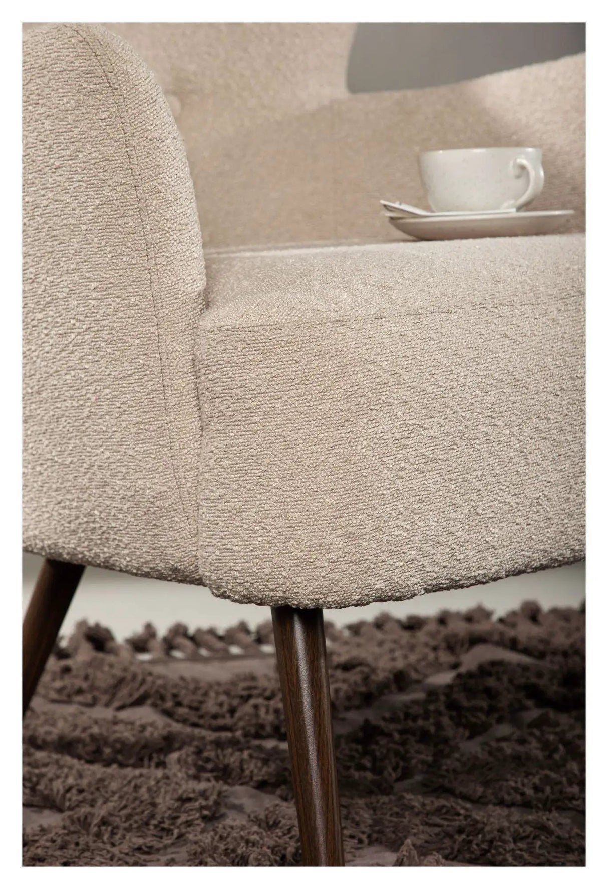Lincoln Lænestol - Beige Bouclé
