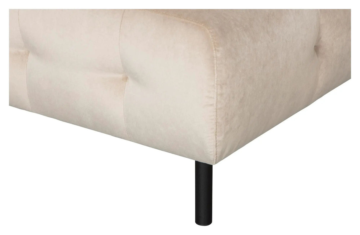 Lloyd Sofa m. chaiselong, venstrevendt - Beige fløjl - Unoliving.com