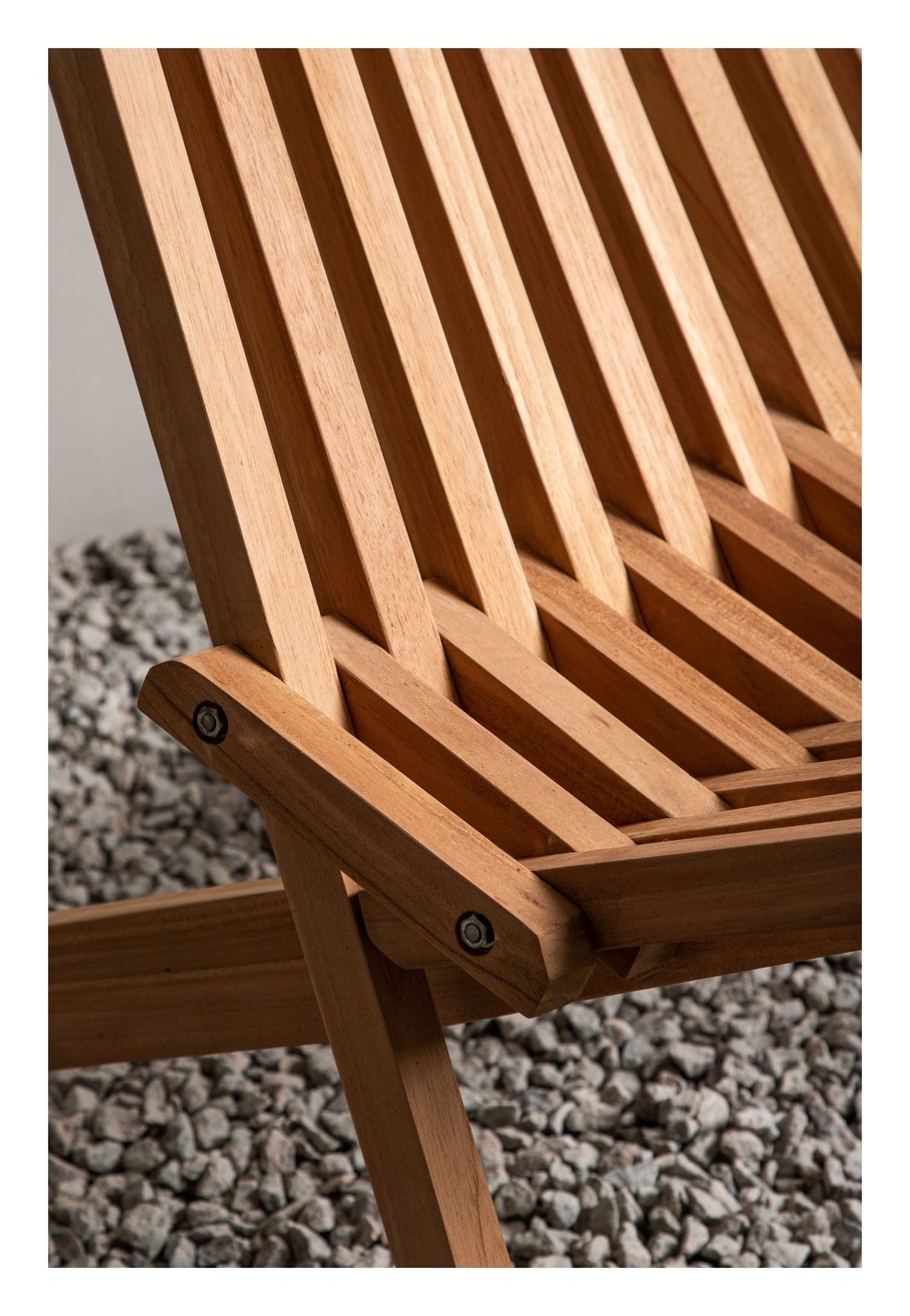 Loungestol m. beige pude - Teak - Unoliving.com