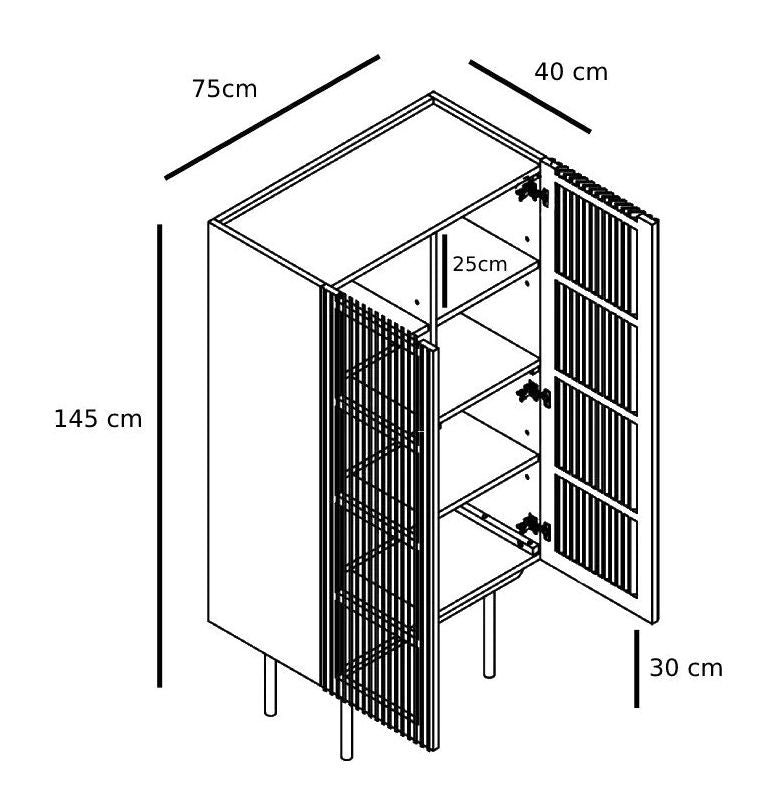 Louvre Højskænk, Sort Eg - Unoliving.com