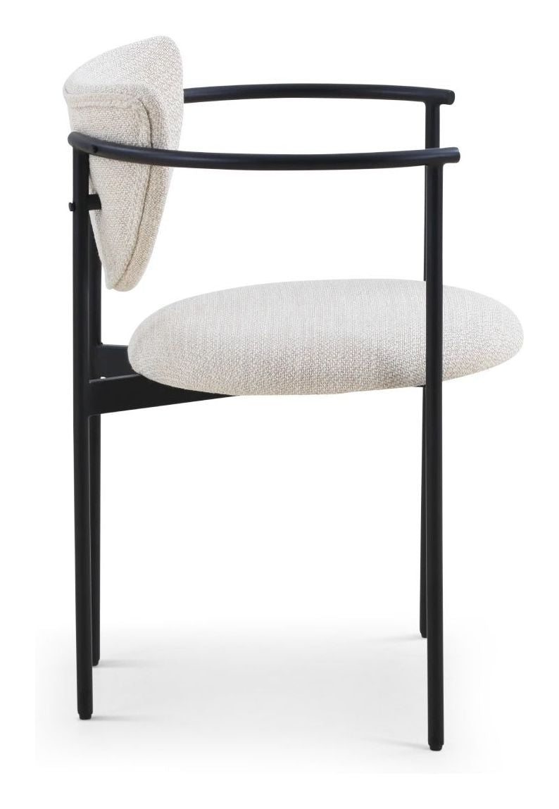 Lunar Spisebordsstol m. armlæn, Cream Bouclé - Unoliving.com