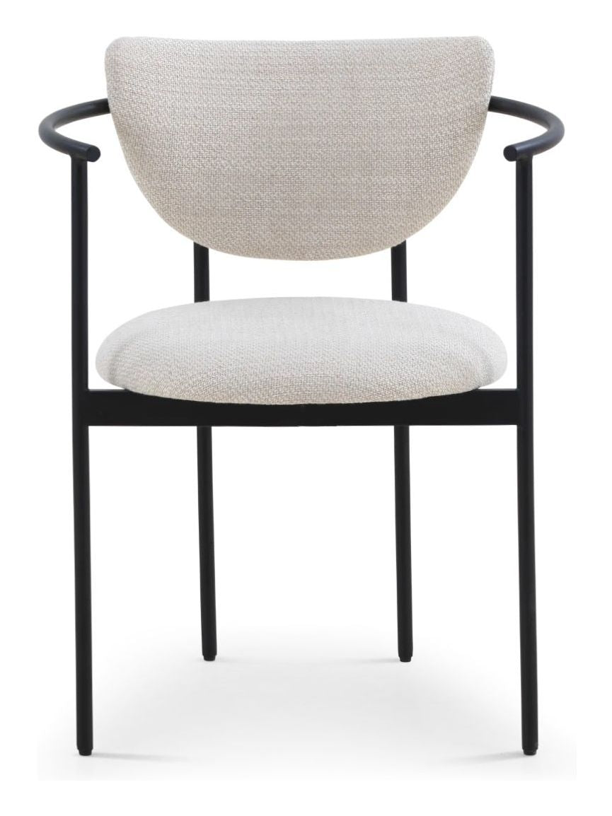 Lunar Spisebordsstol m. armlæn, Cream Bouclé - Unoliving.com
