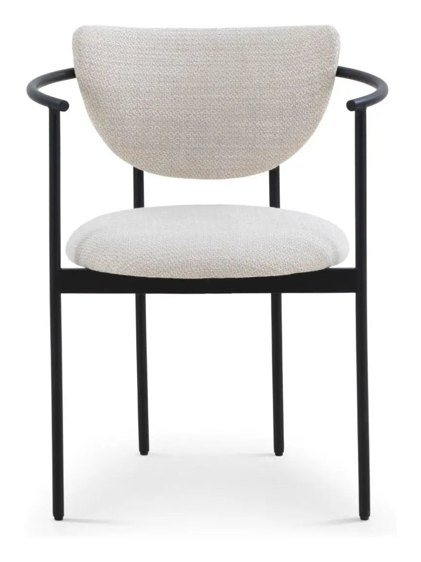 Lunar Spisebordsstol m. armlæn, Cream Bouclé - Unoliving.com