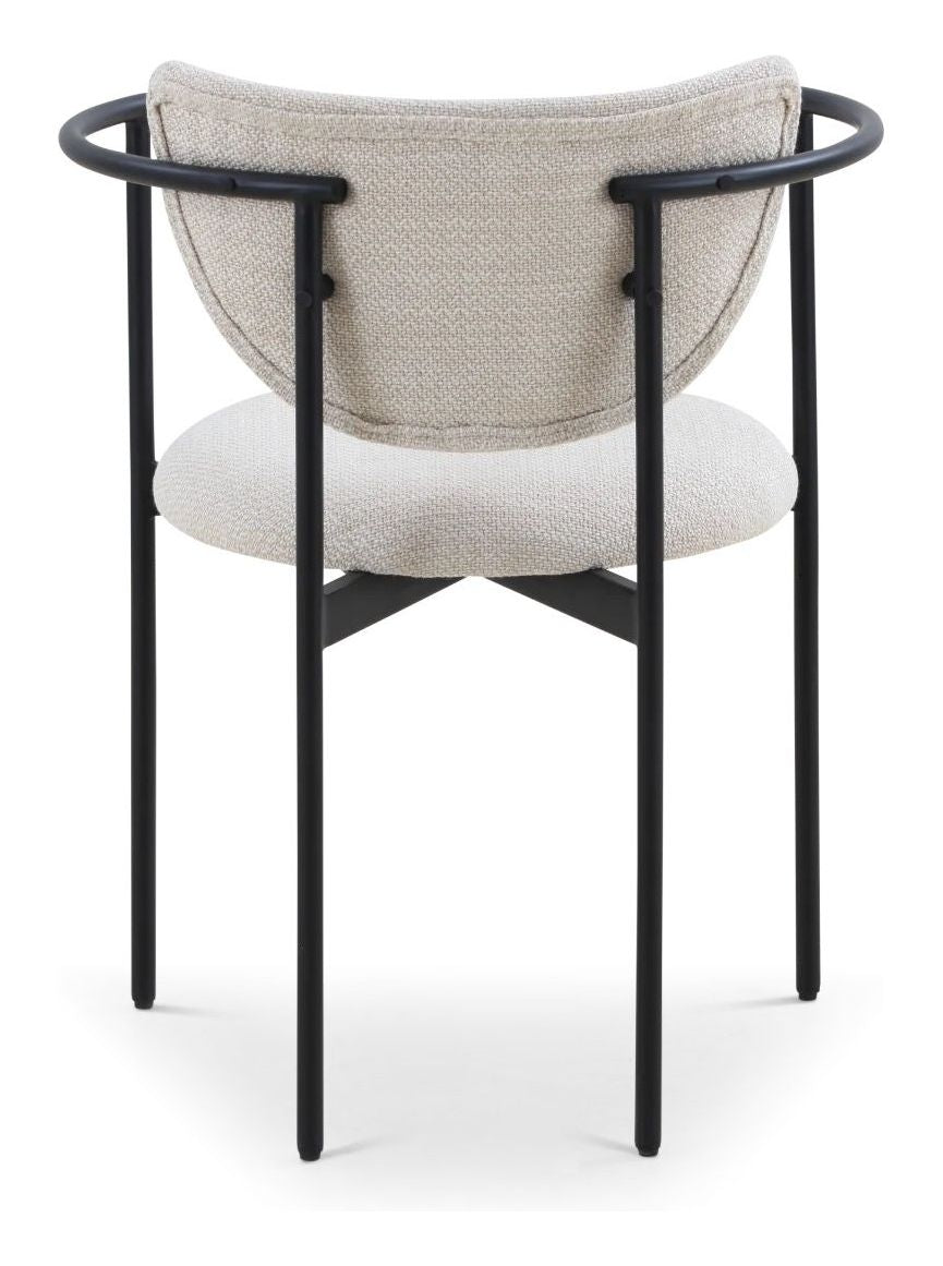 Lunar Spisebordsstol m. armlæn, Cream Bouclé - Unoliving.com