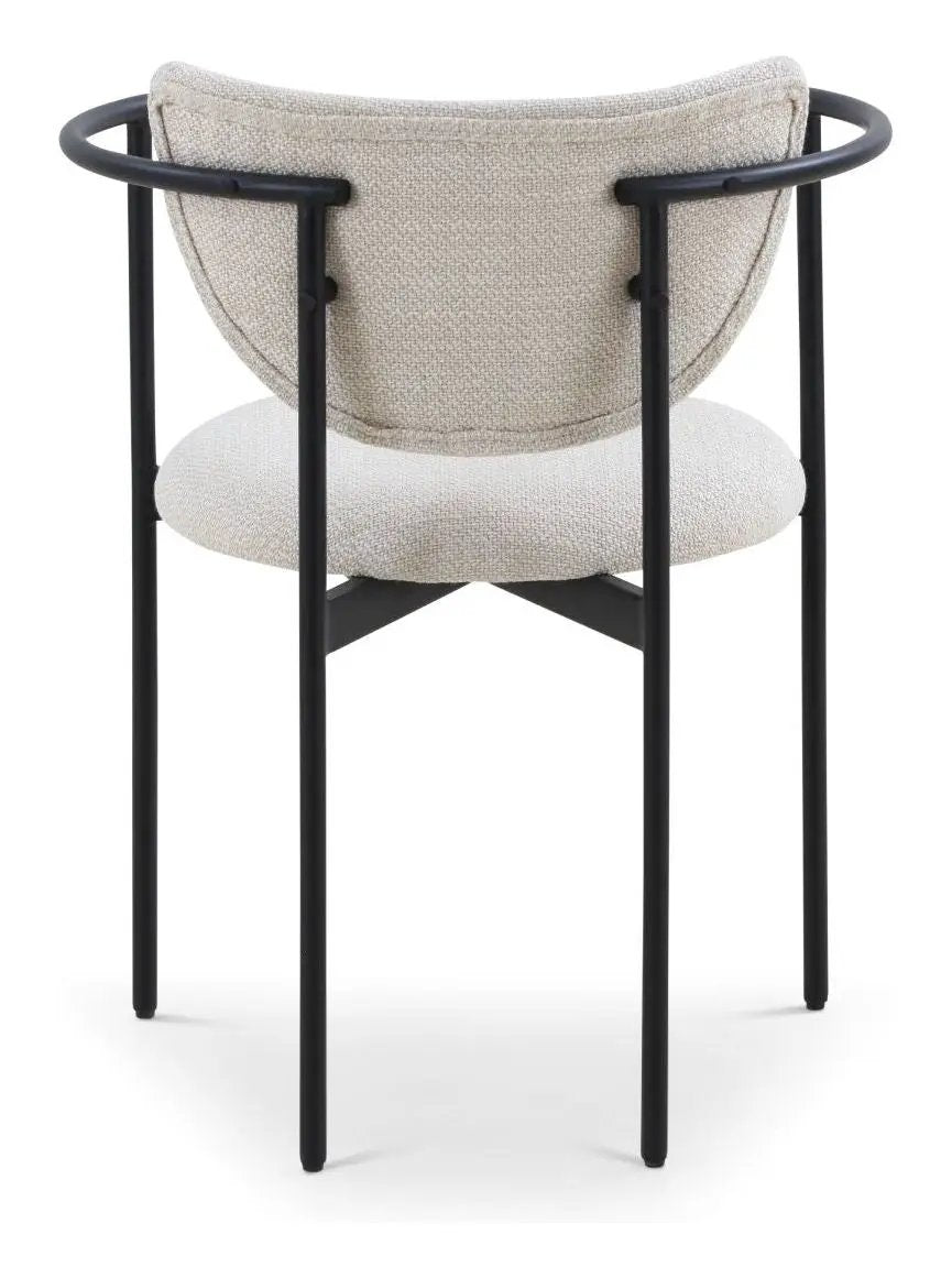 Lunar Spisebordsstol m. armlæn, Cream Bouclé - Unoliving.com